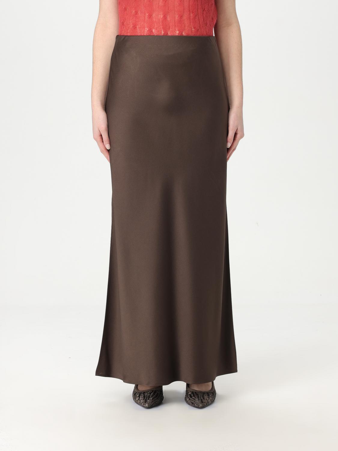 Brunello Cucinelli Cady Satin Fluid Bias-cut Skirt In Dark