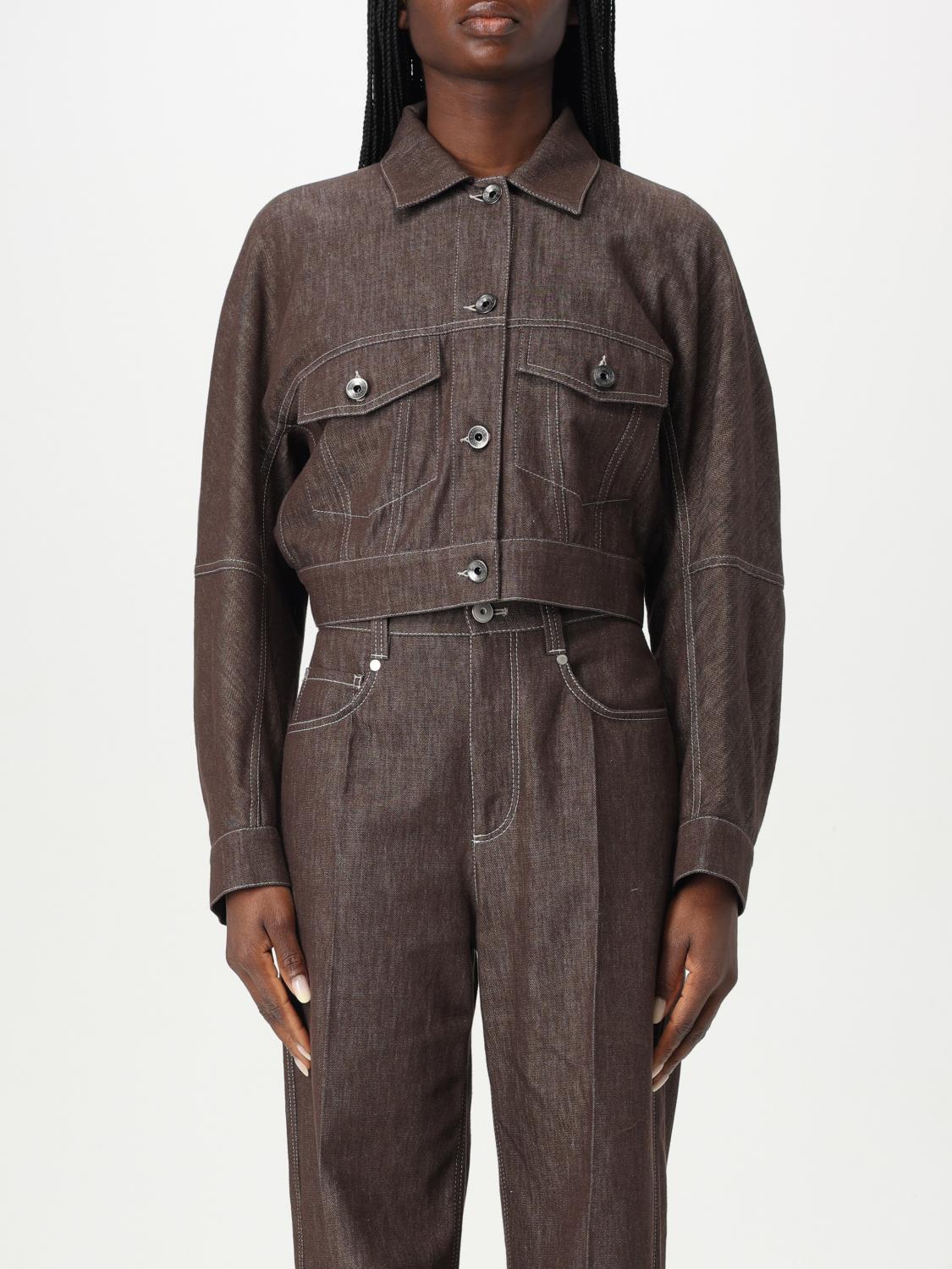 Brunello Cucinelli Jacket With Monili In Brown