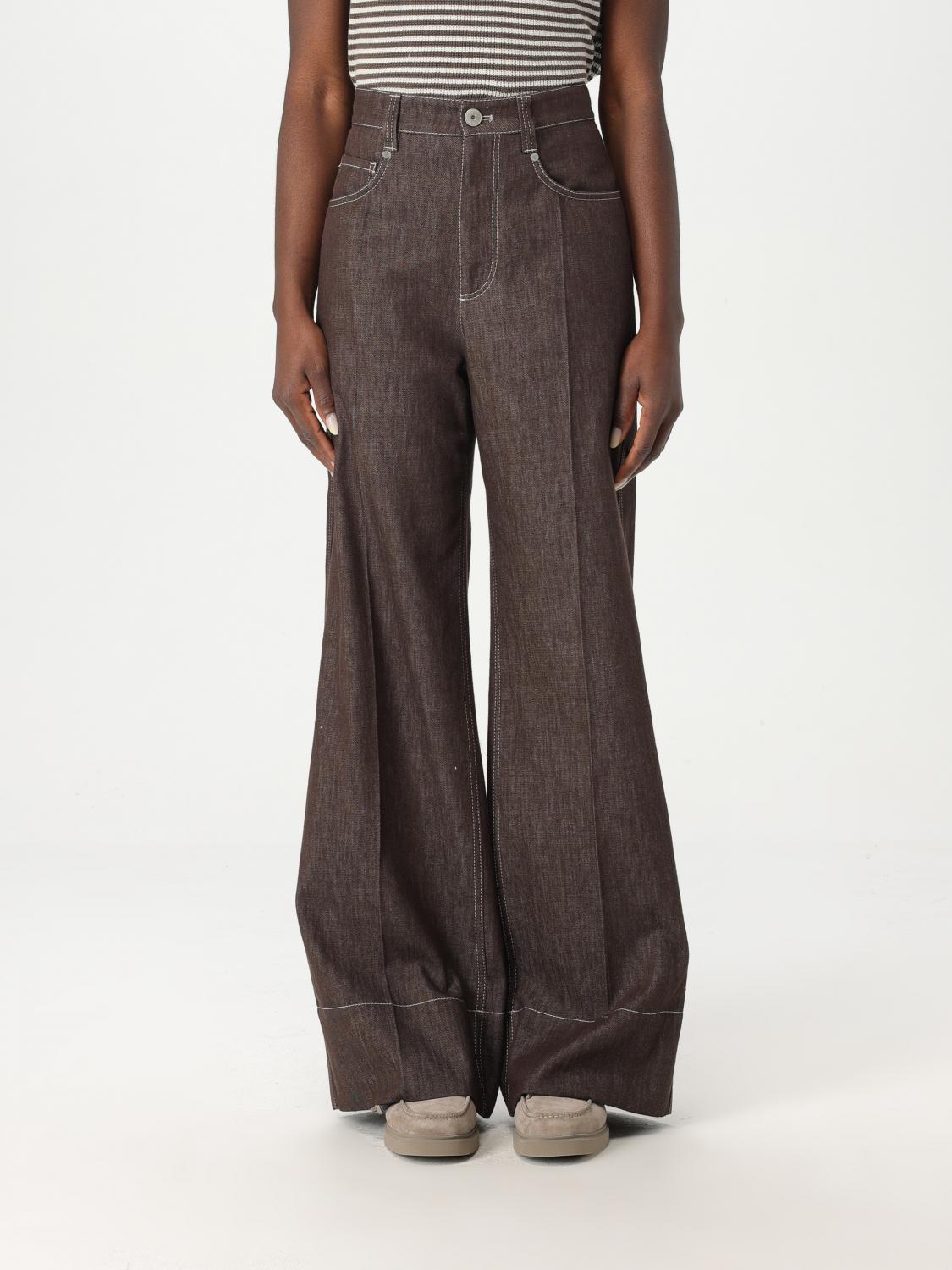 Brunello Cucinelli Logo Patch Straight Jeans In Brown
