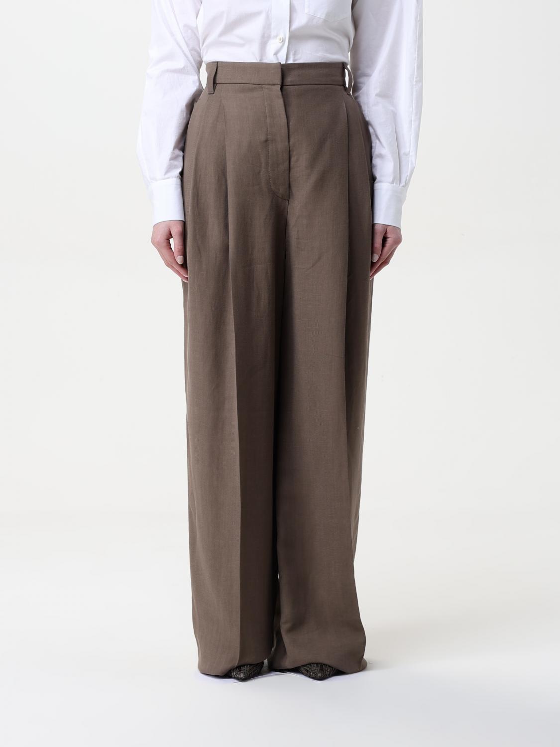 Brunello Cucinelli Wide Leg Pants In Brown In Dark