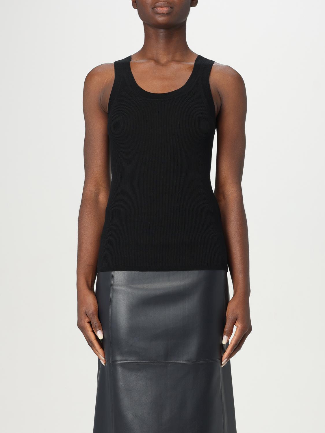 Max Mara Ribbed Sleeveless Knit Top In Black