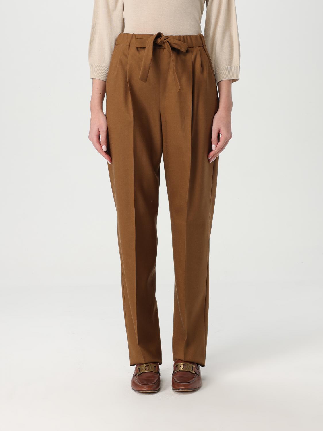Max Mara Edera Wool, Mohair And Silk Pants In Brown