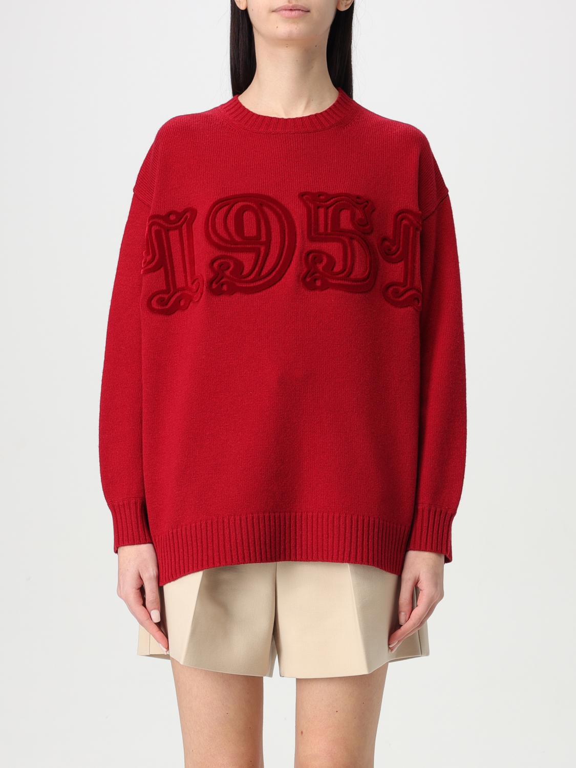 Max Mara Logo Wool And Cashmere Jumper In Red
