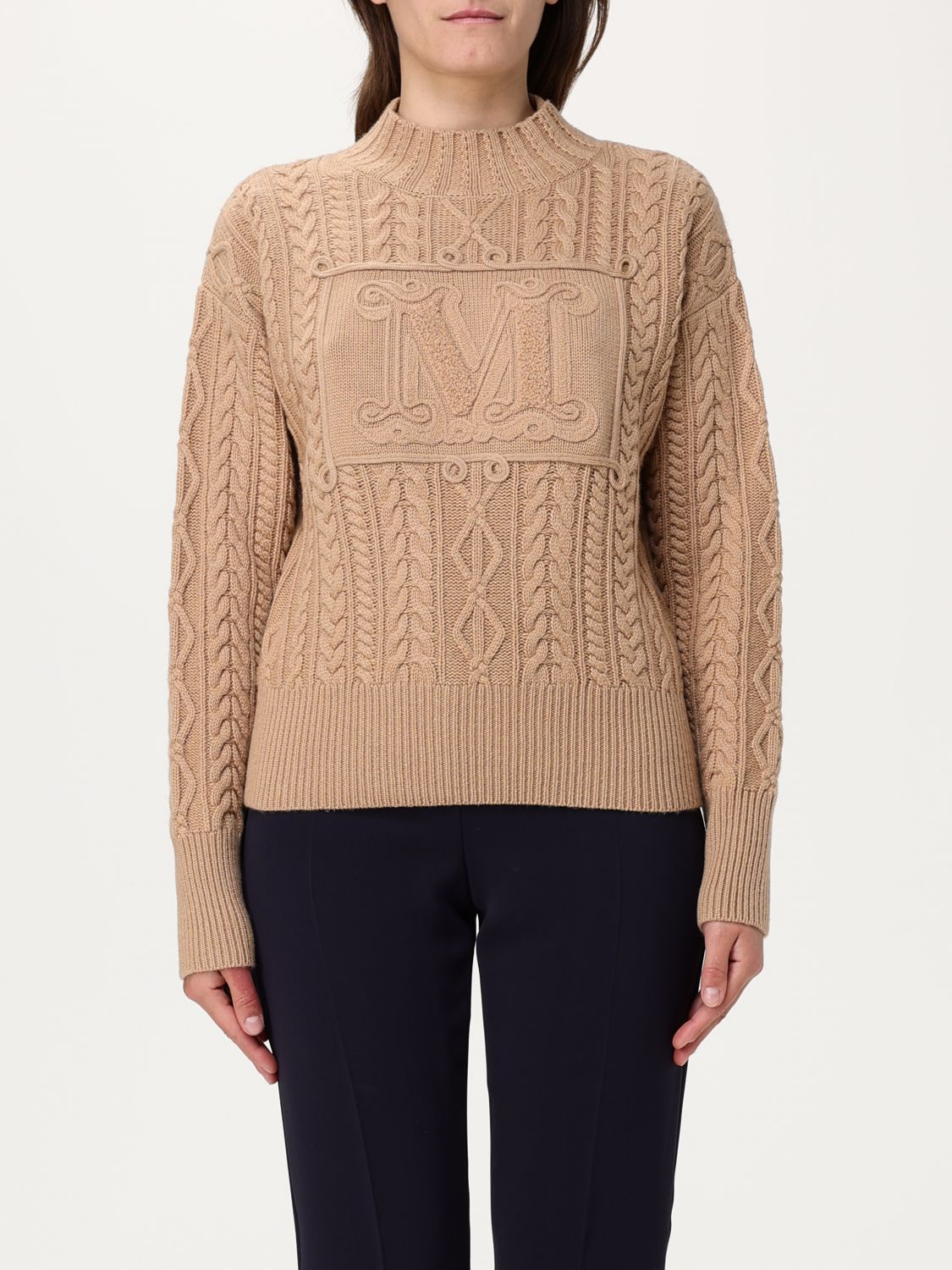 Shop Max Mara Sweater Woman Color Camel