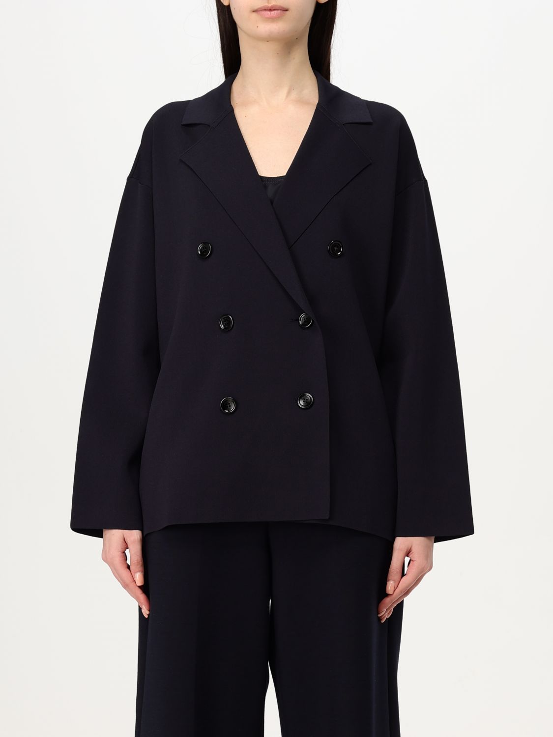Max Mara Blazer Woman Navy In Black