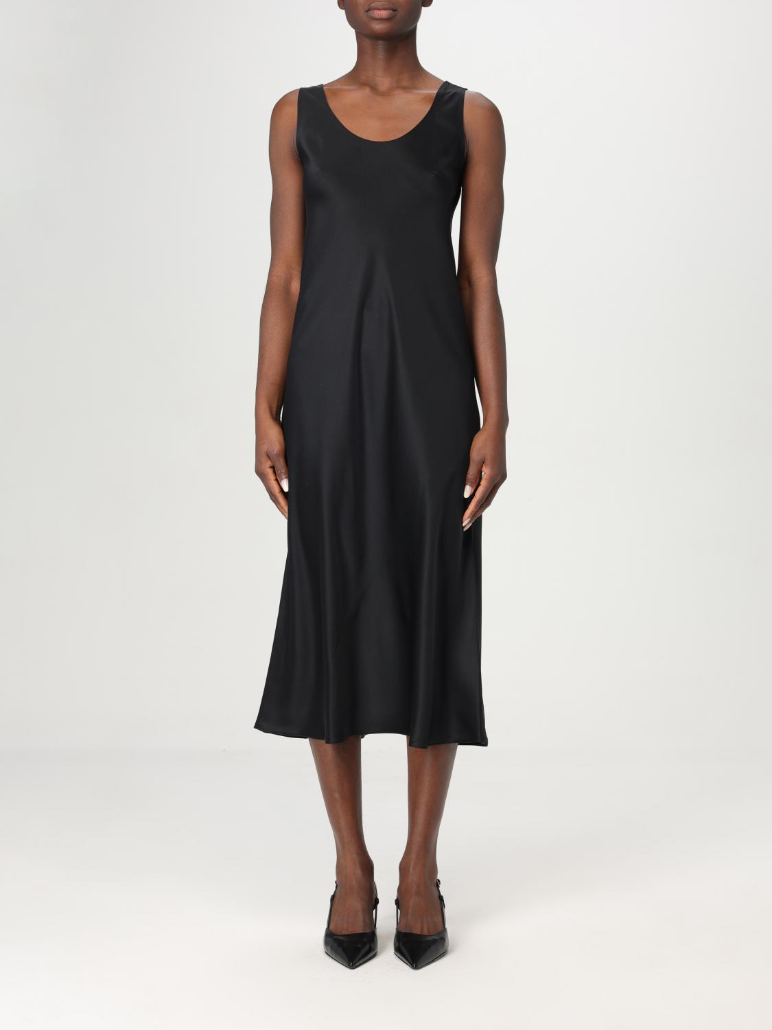 Max Mara Leisure Talete Satin Slip Maxi Dress In Black Acetate In Black