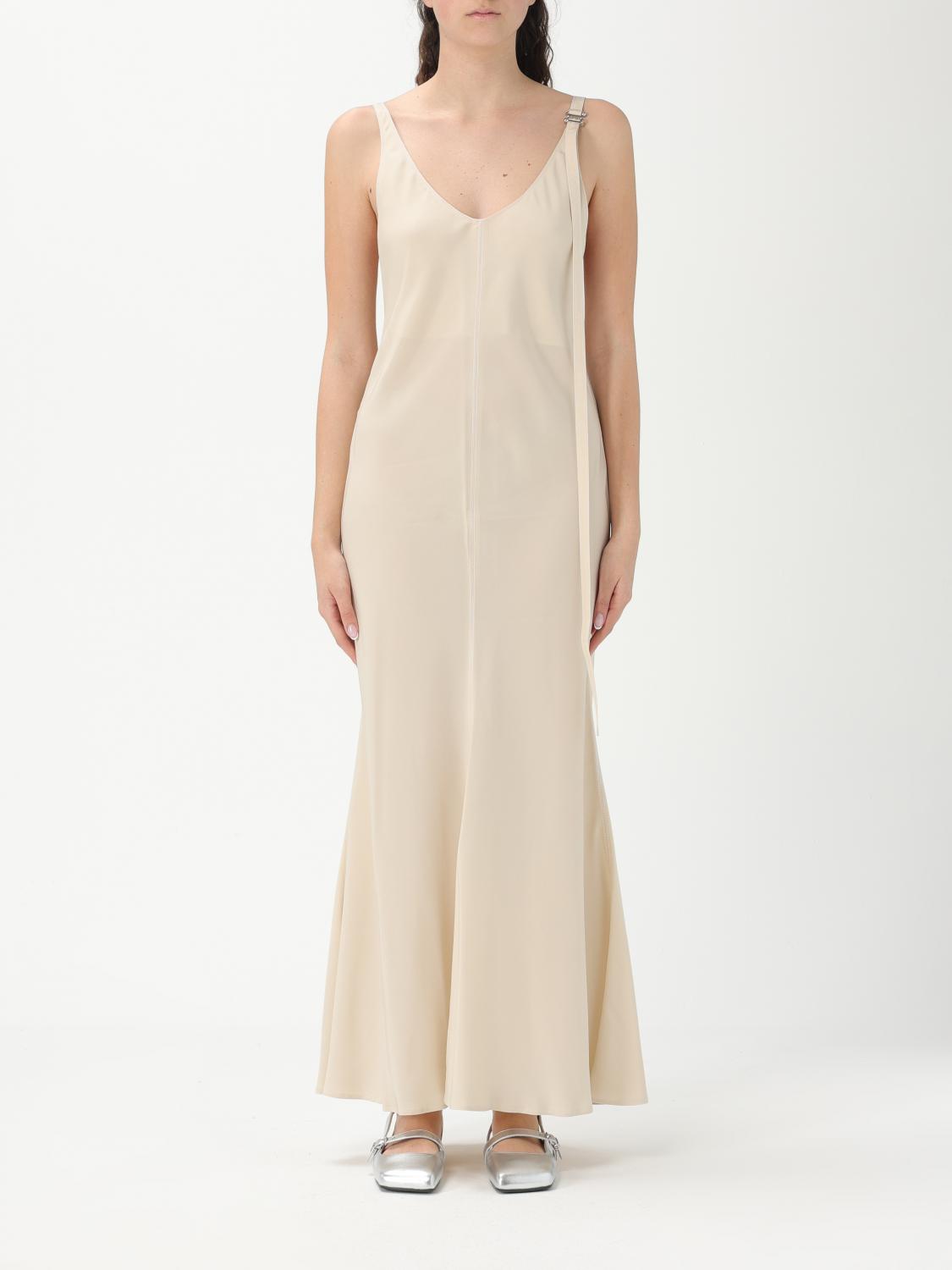 Sportmax Knee Length Dress Adjustable Straps In Neutral