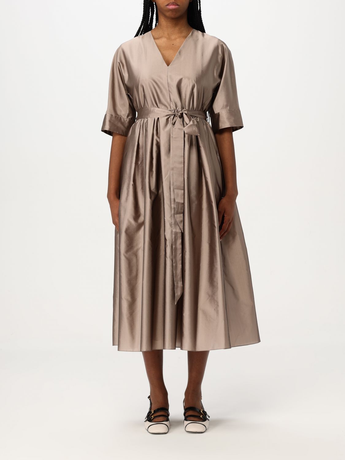 's Max Mara Viola Satin Midi Dress In Pink