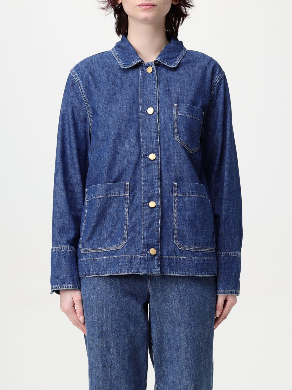 S Max Mara Giulietta Denim Jacket In Royal Blue