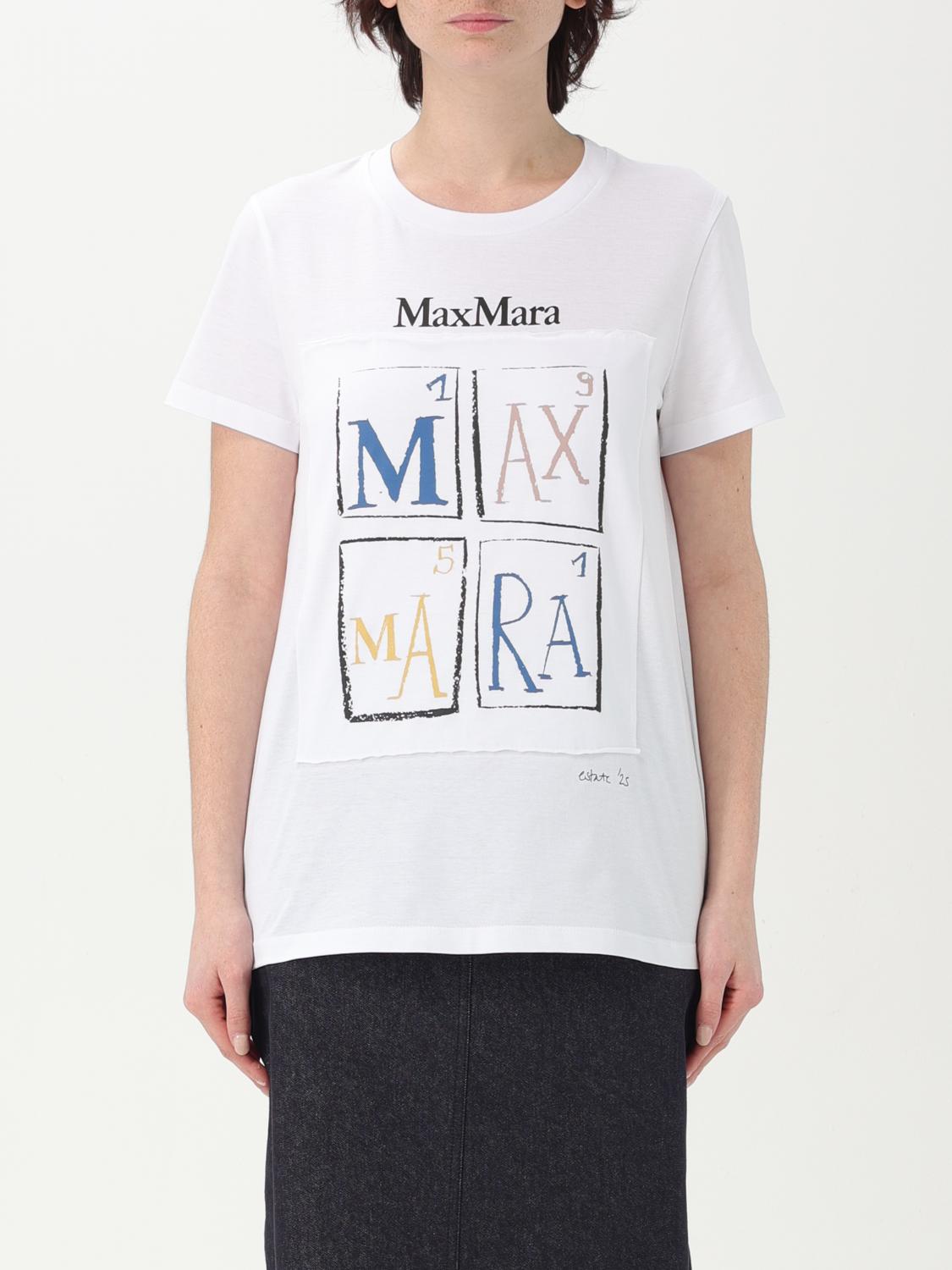 Max Mara Graphic Print Short Sleeve Top Collection In Weiss