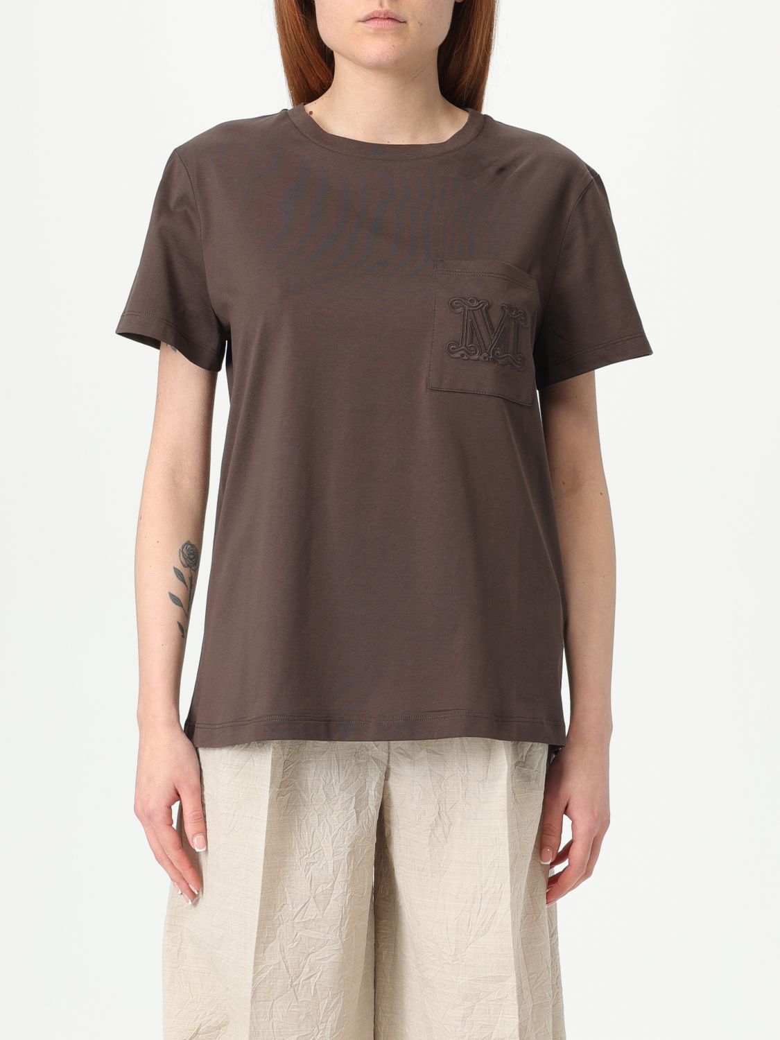 Max Mara T-shirt And Polo Shirt In Brown