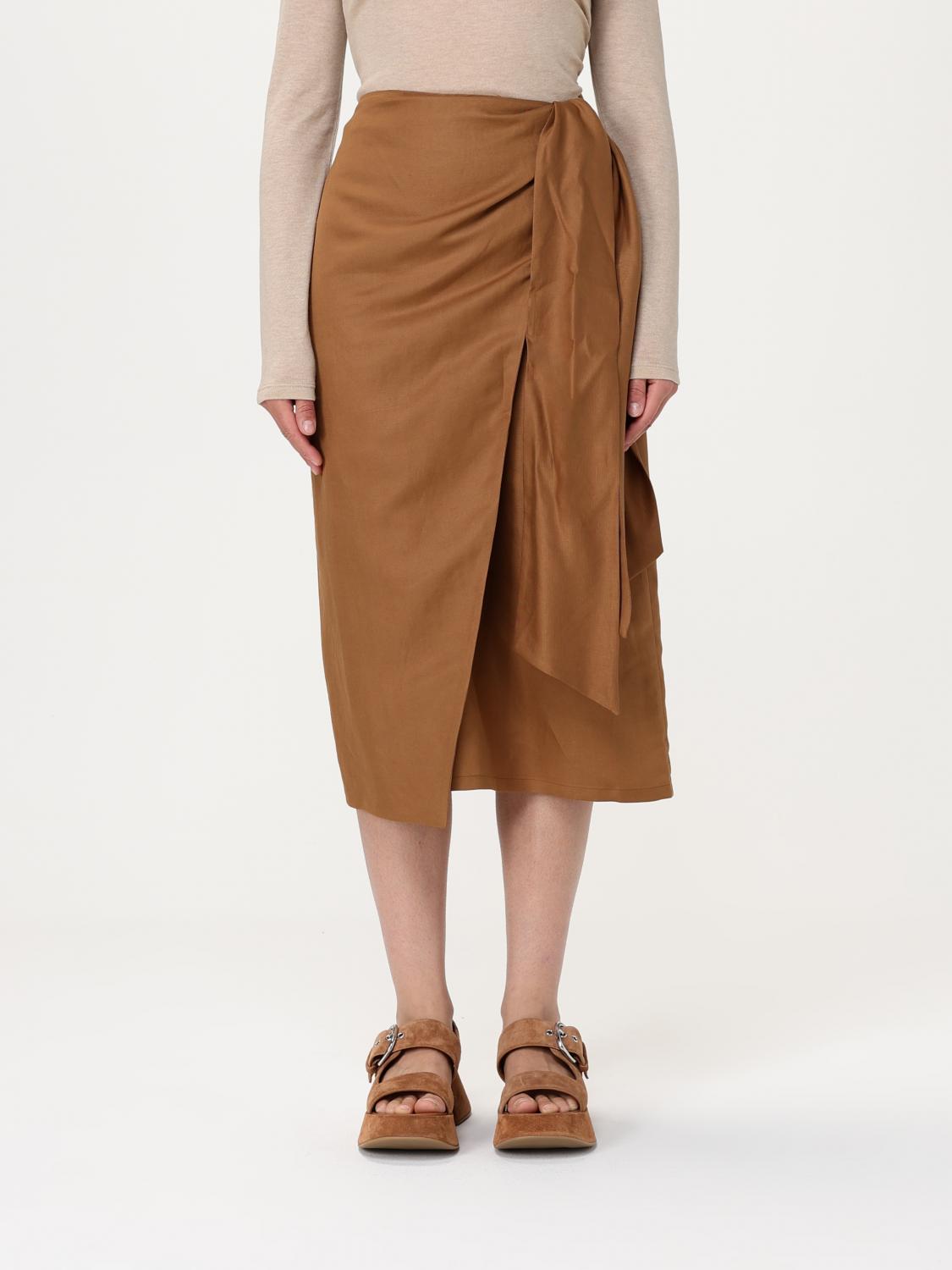 Max Mara Pleated Skirt In Tobacco