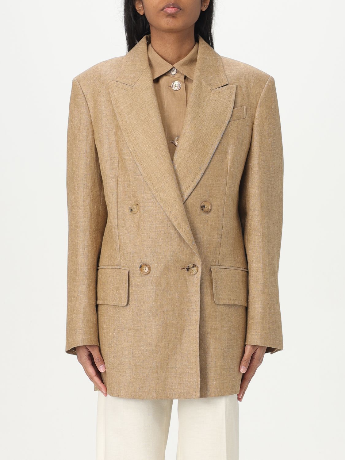 Max Mara Blazer Woman Tobacco In Tobacco