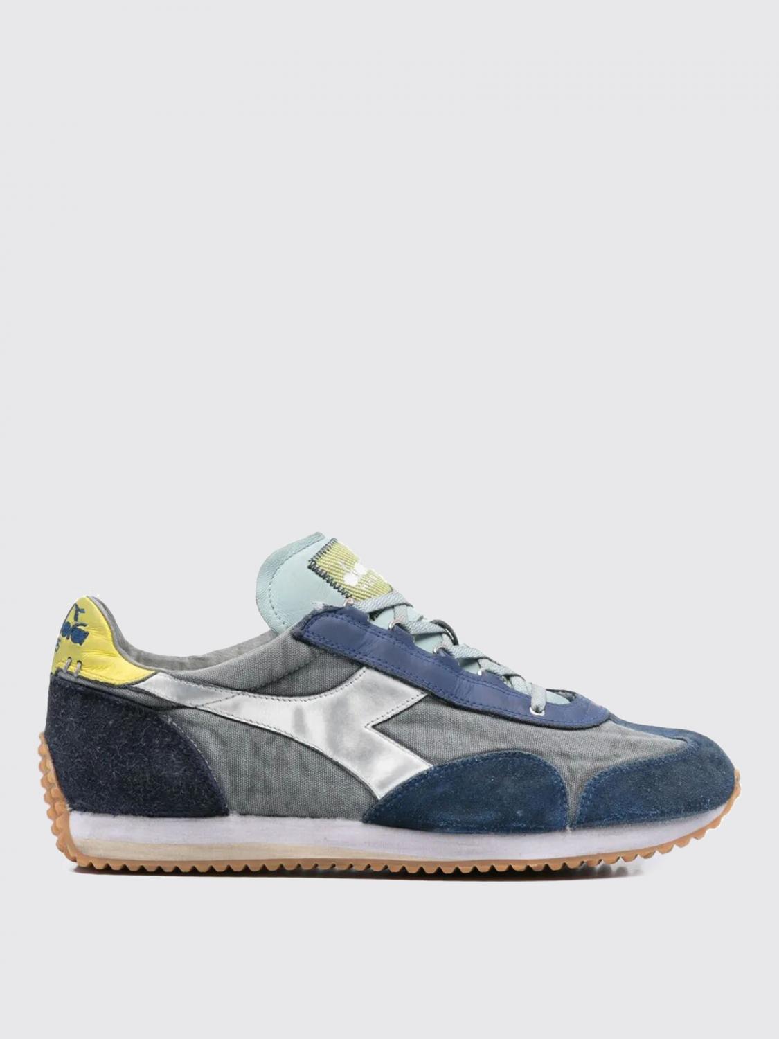 Diadora Blue And Canvas Stonewash Gray Equipe Sneakers In Blue