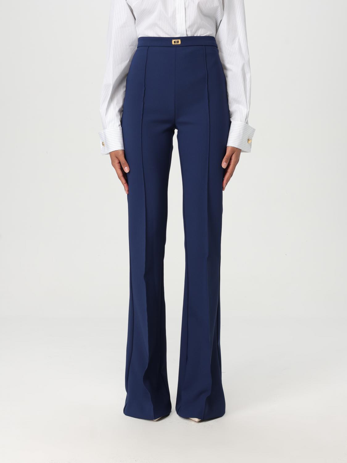Elisabetta Franchi Pants Woman Color Blue In Blue