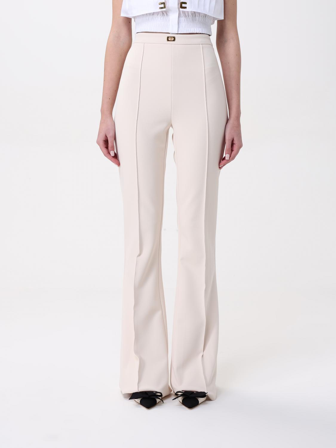 Elisabetta Franchi Pant In Yellow Cream