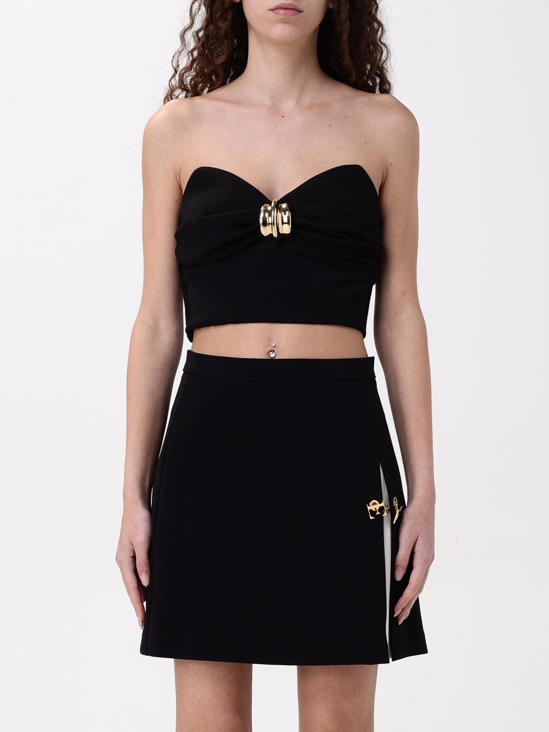 Elisabetta Franchi Tube Top Vest In Black