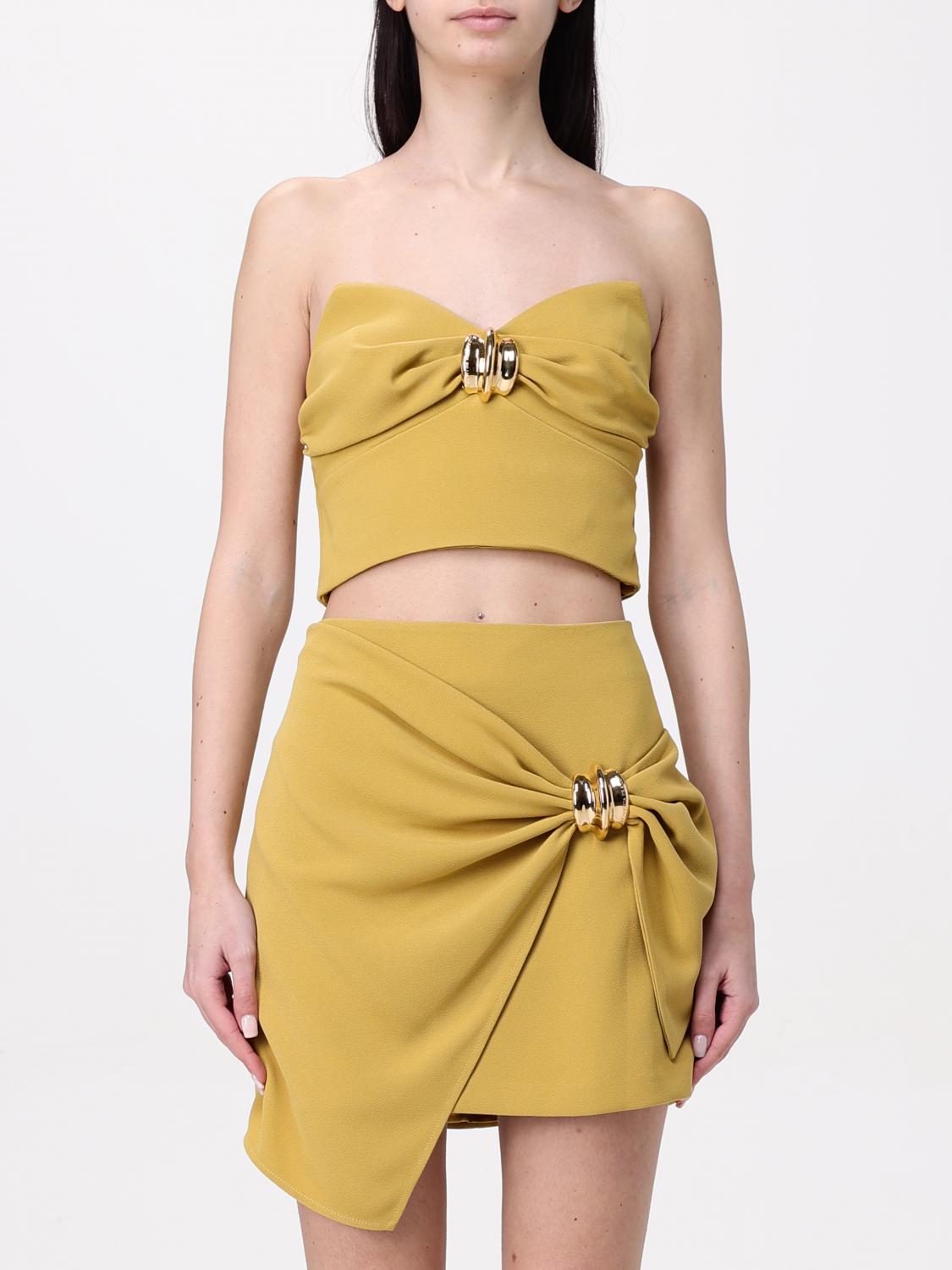 Elisabetta Franchi Top With Jewel Decoration In Green