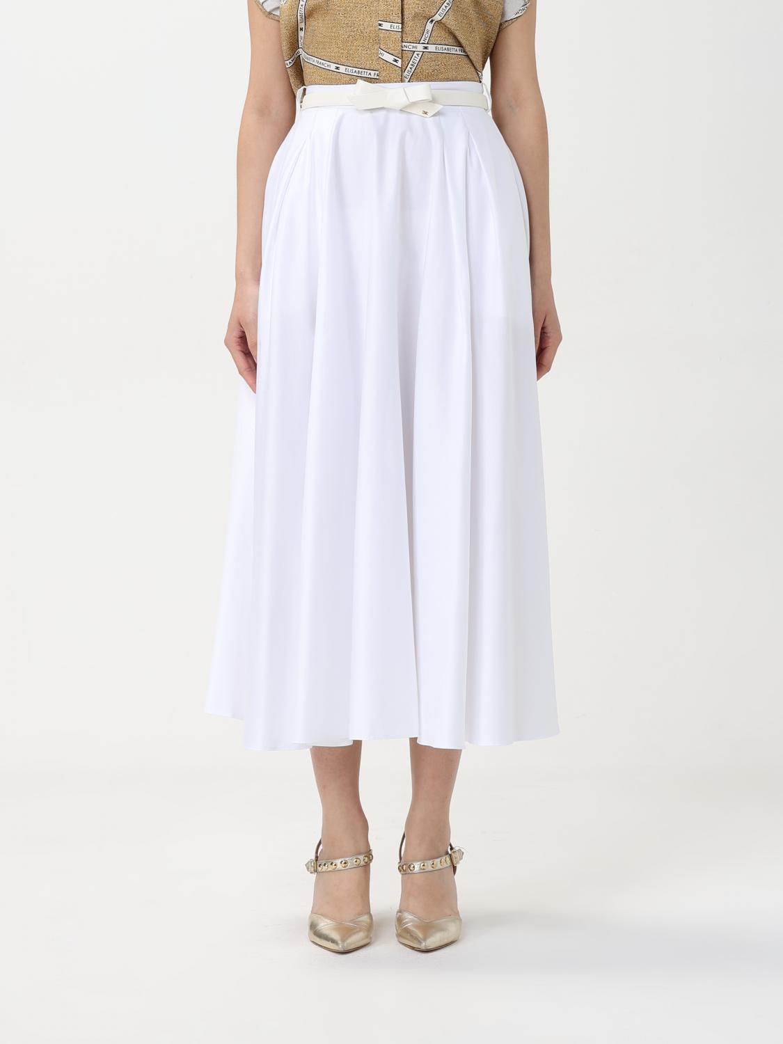 Elisabetta Franchi Skirt Woman Color White In White