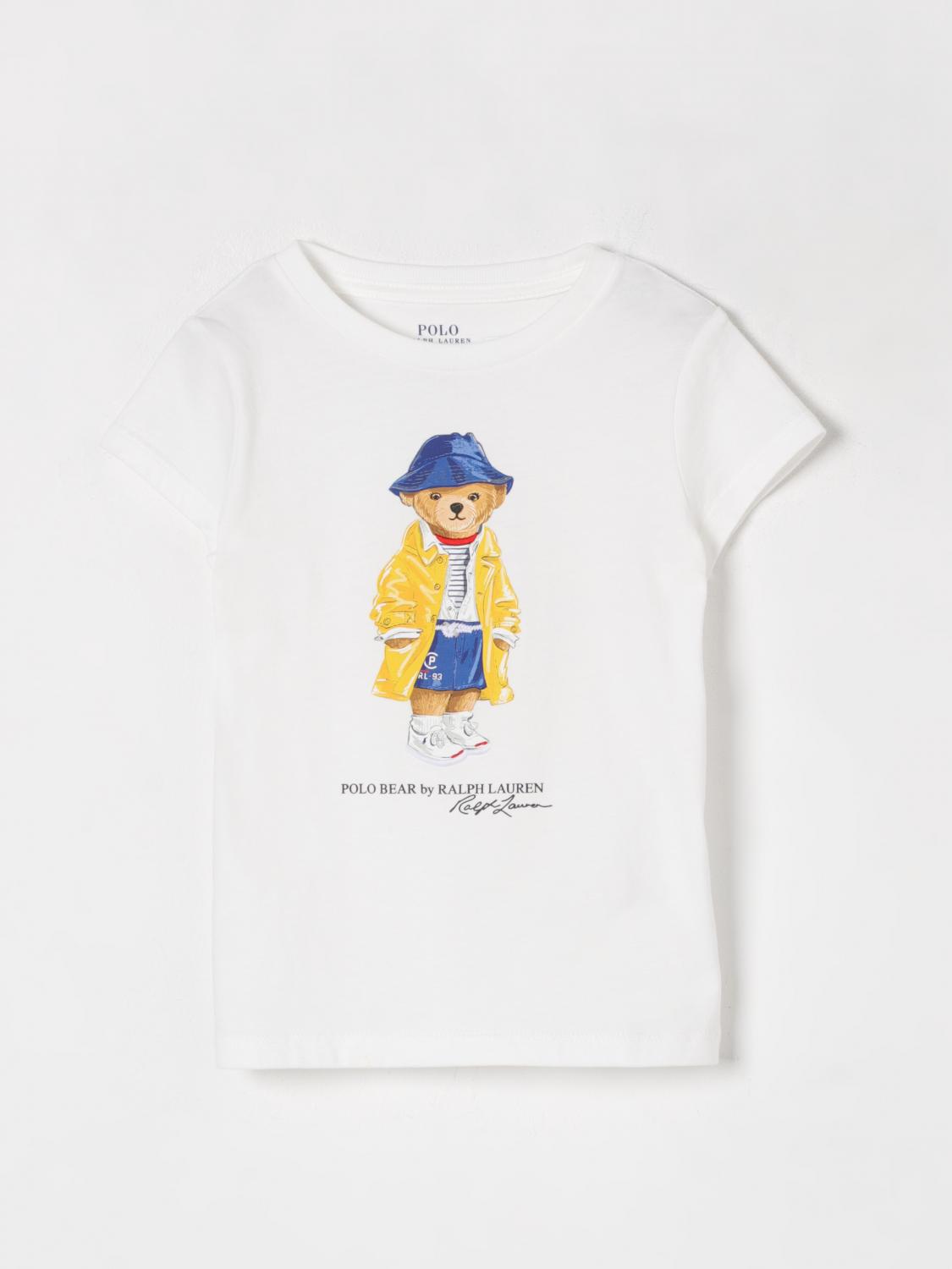 Polo Ralph Lauren Polo Bear Cotton Jersey Tee In Weiss
