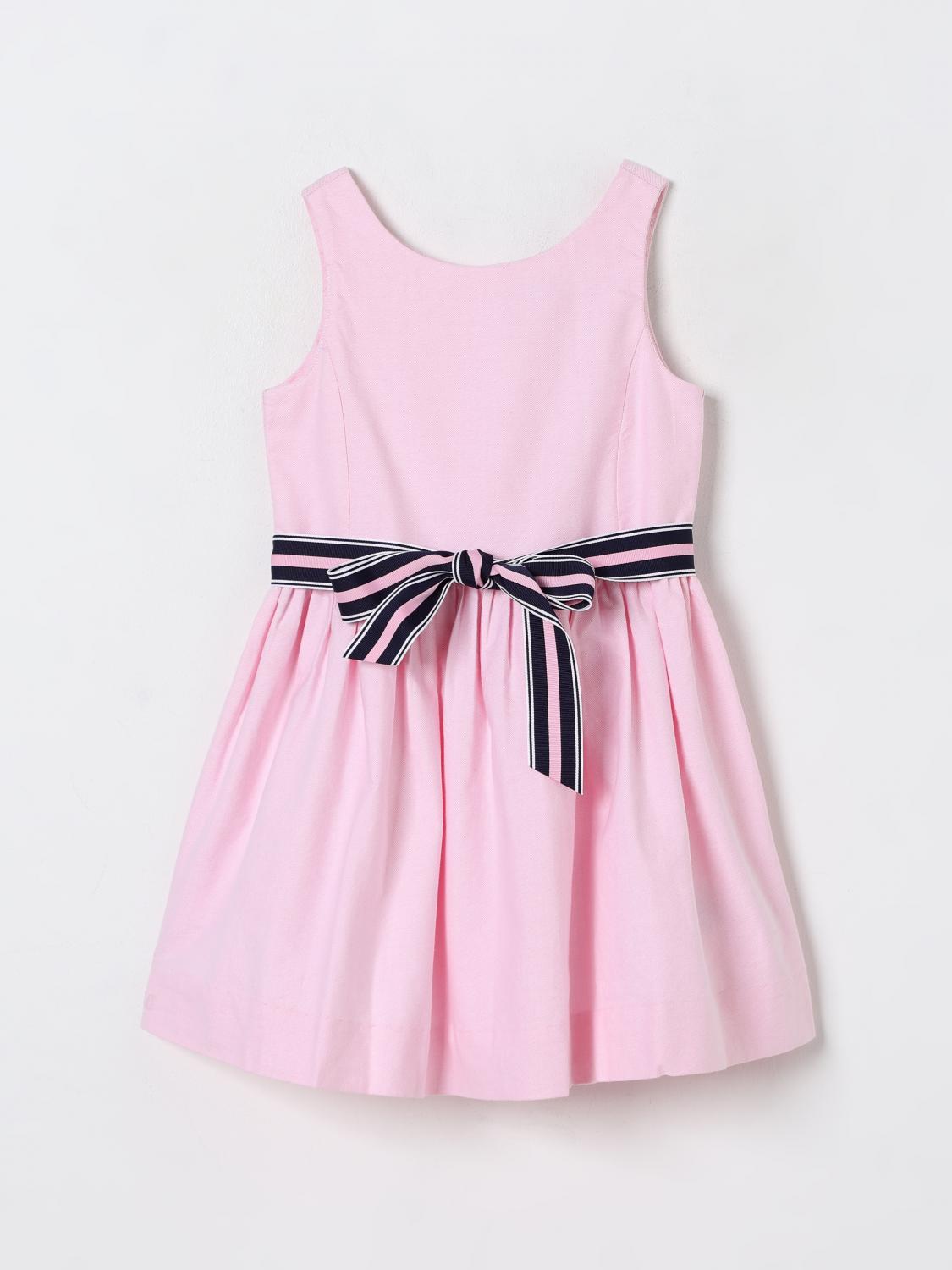 Polo Ralph Lauren Teen Girls Pale Pink Cotton Dress In Pink