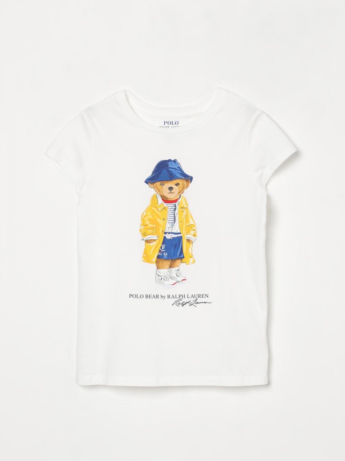 Polo Ralph Lauren Polo Bear Cotton Jersey Tee In Weiss