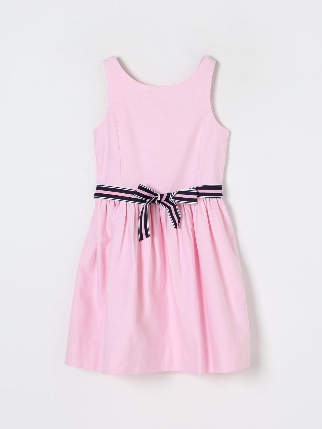 Polo Ralph Lauren Teen Girls Pale Pink Cotton Dress In Pink