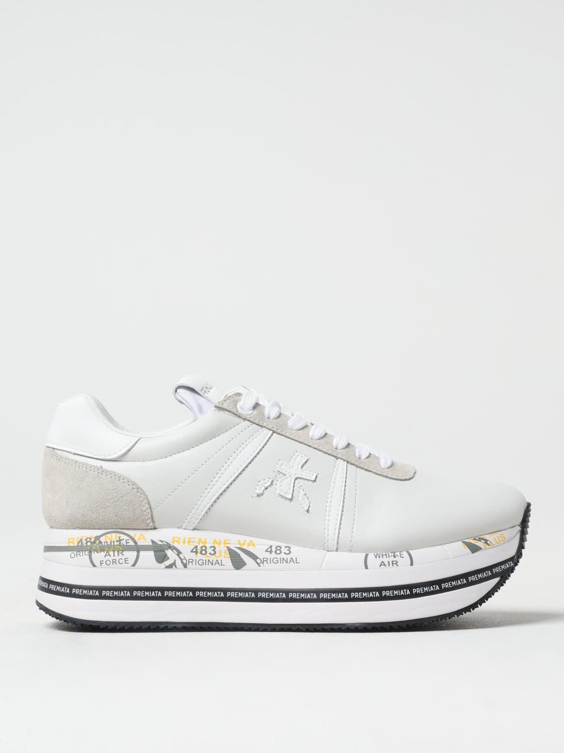 Premiata Beth Leather Sneakers In White