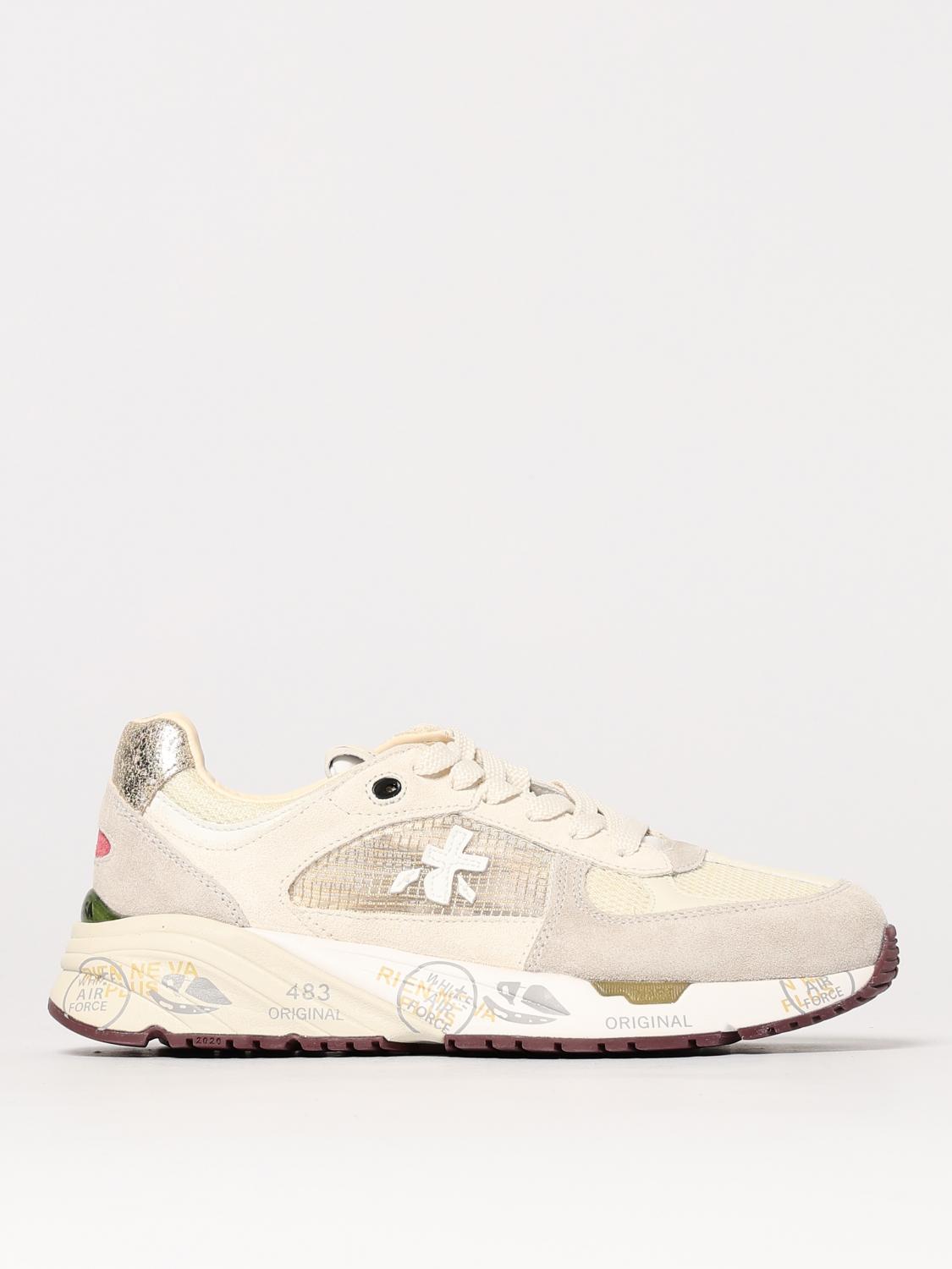 Premiata Bianco Sneakers With Textured Blend In White
