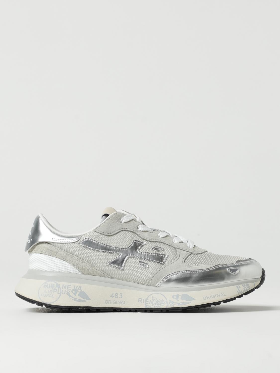Premiata Low Top Sneakers Mesh Panels In Silber