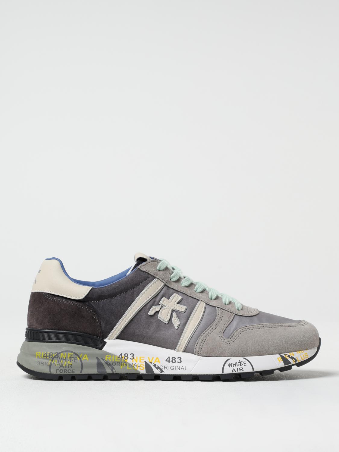 Premiata Lander Low-top Casual Sneakers In Grey