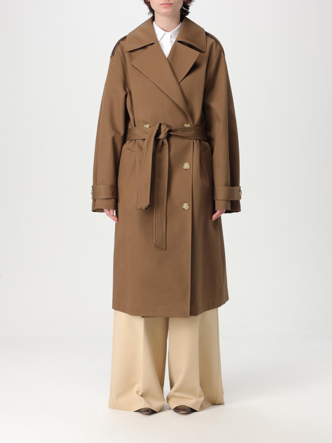 Hugo Boss Coat Boss Woman Color Brown In Brown