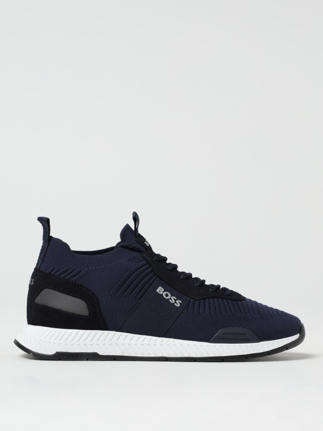 Hugo Boss Boss Repreve Knit Sock Sneakers In Blue