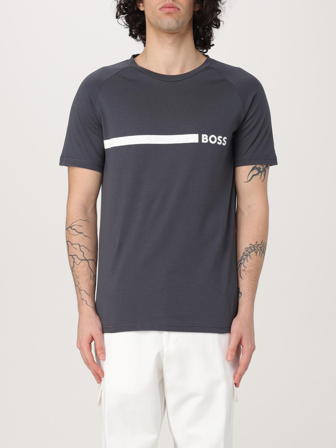 Hugo Boss T-shirt Boss Men Color Grey In Grey