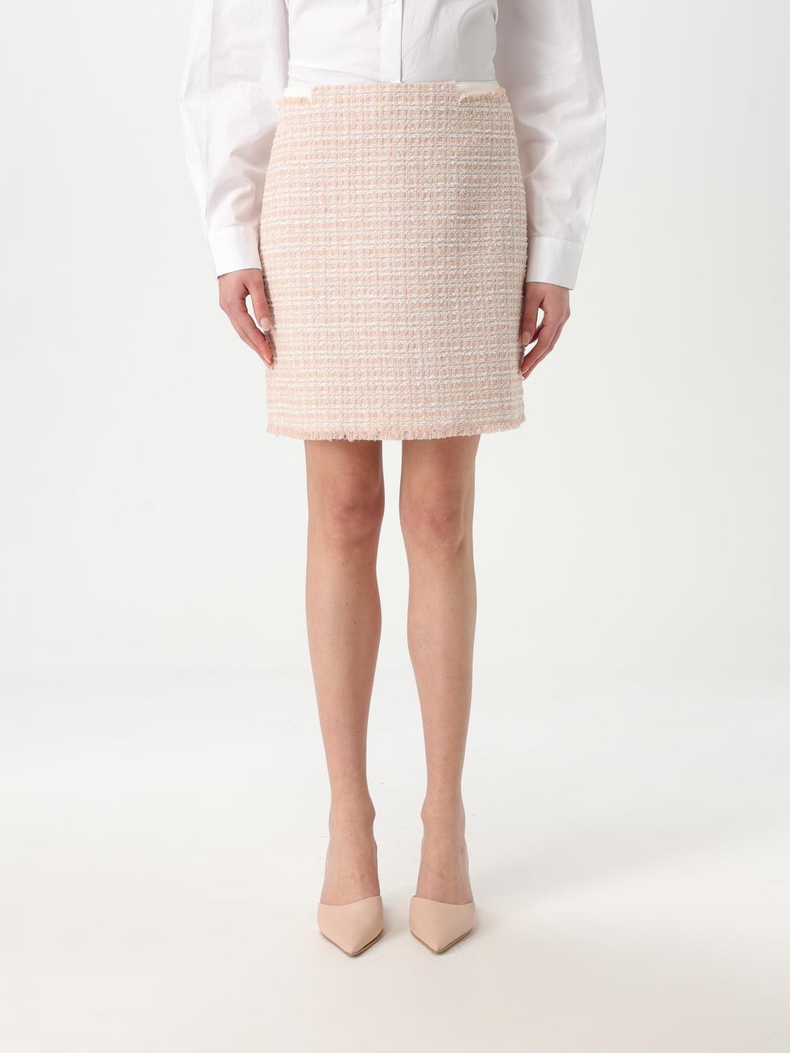Hugo Boss Tweed Skirt With Stretch-cotton Waistband In Multicolor