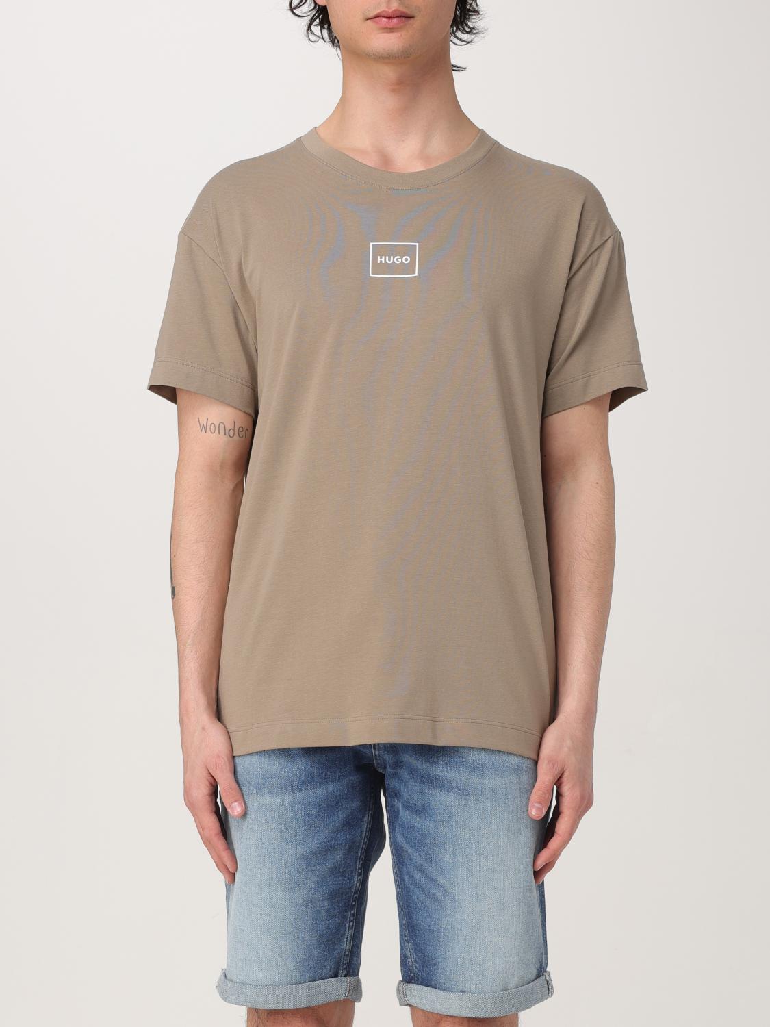 Hugo Boss T-shirt Hugo Men Color Mud In Brown