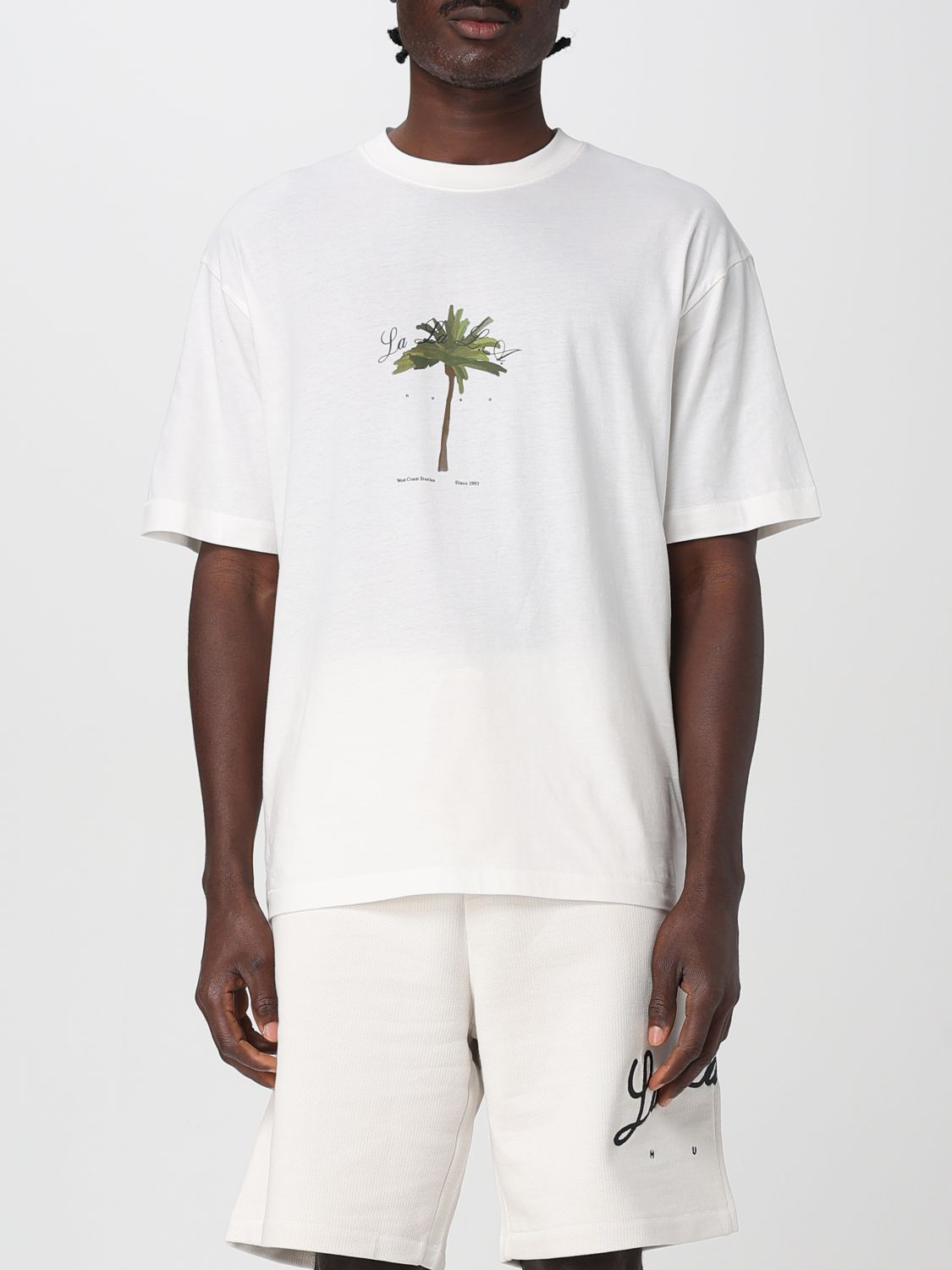 Hugo Boss Cotton-jersey T-shirt With Palm-tree Print In White