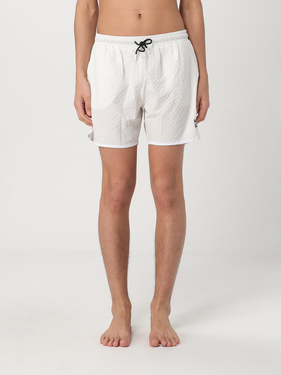 Hugo Boss Hugo Chaffle Swim Shorts White In White