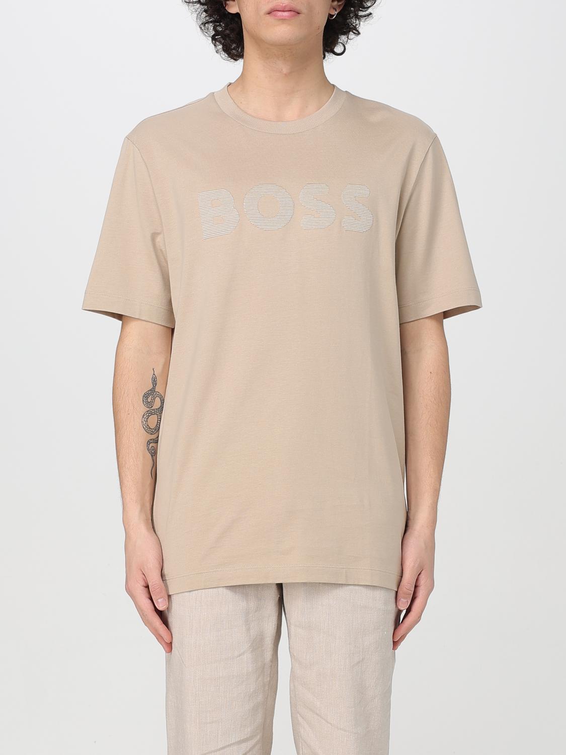 Hugo Boss T-shirt Boss Men Color Beige In Beige