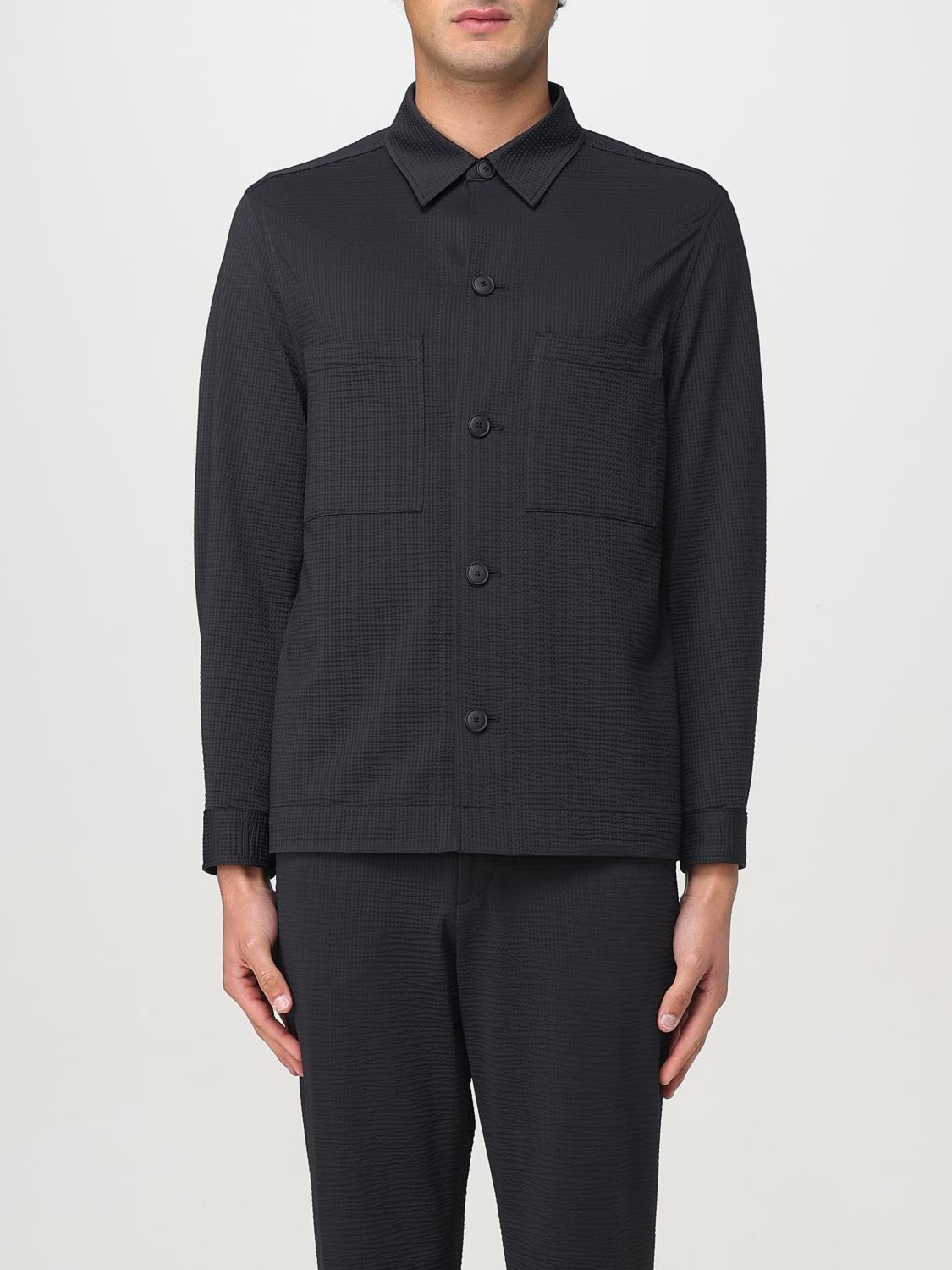 Hugo Boss Relaxed-fit Button-up Overshirt In Black