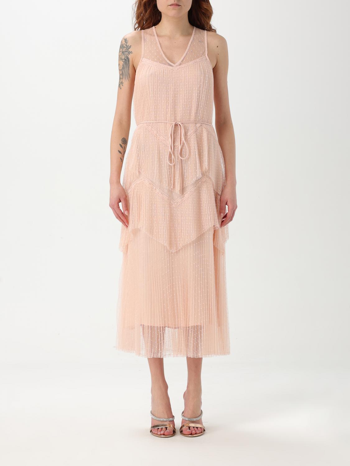 Twinset Twin-set Elegant Polyester Dress Design In Pink