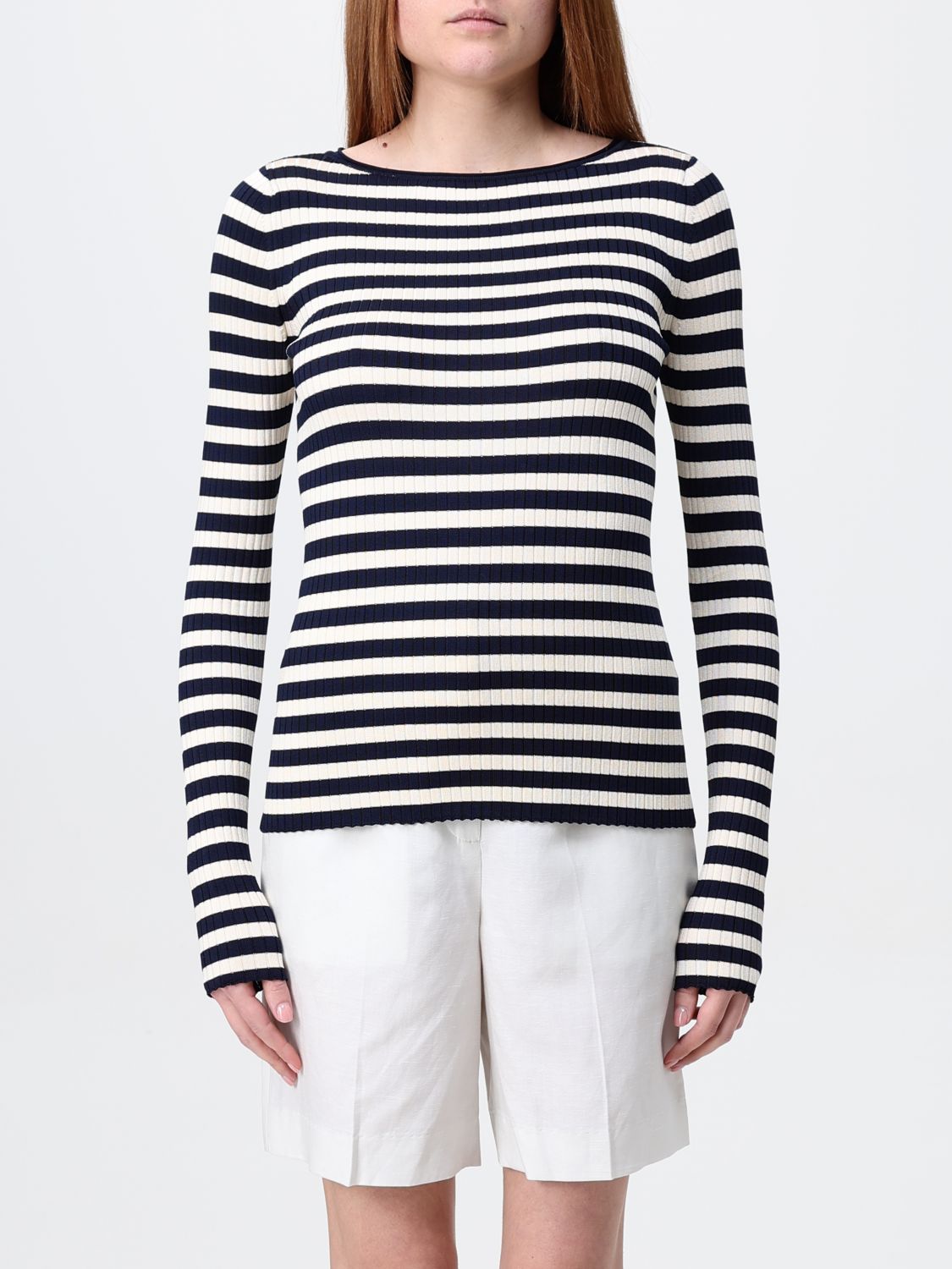 Twinset Woman Sweater White Size Xs Viscose, Polyester In Blau