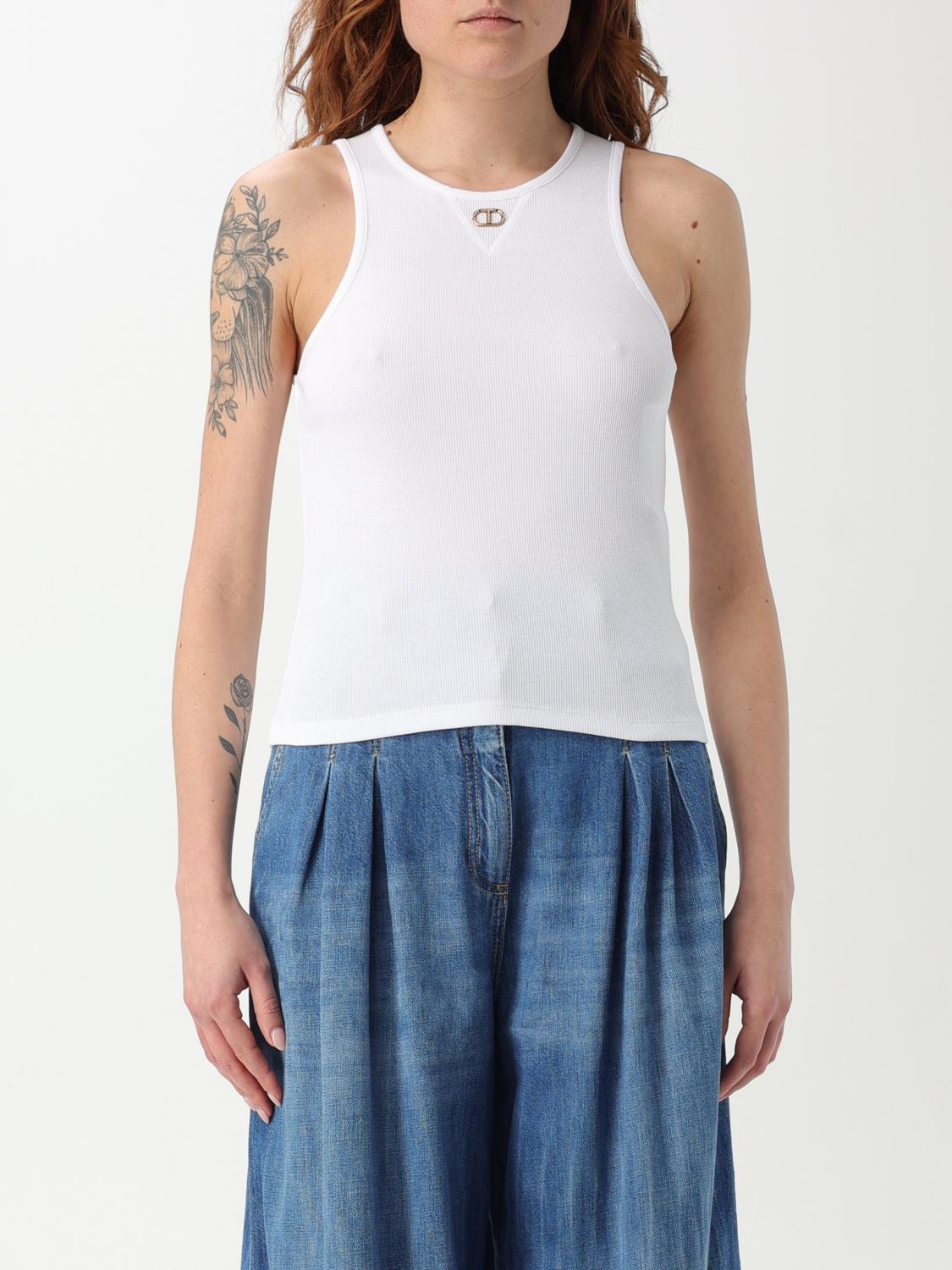 Twinset Top Woman Color White In White