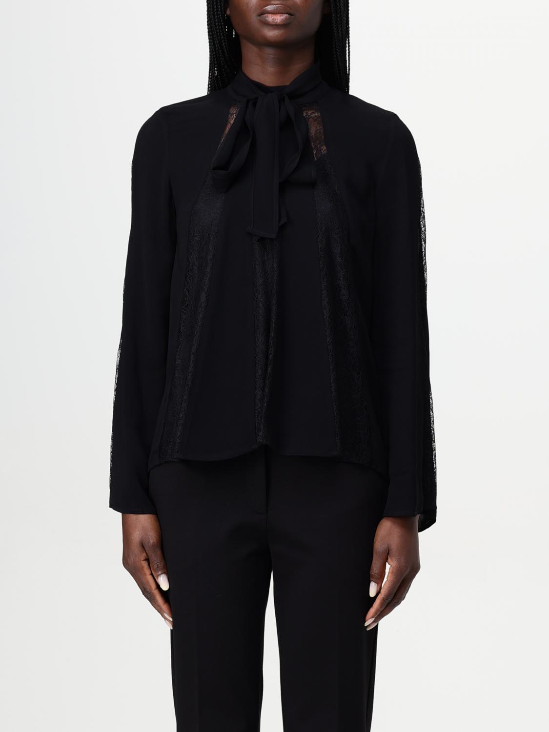 Twinset Floral-lace Blouse In Black