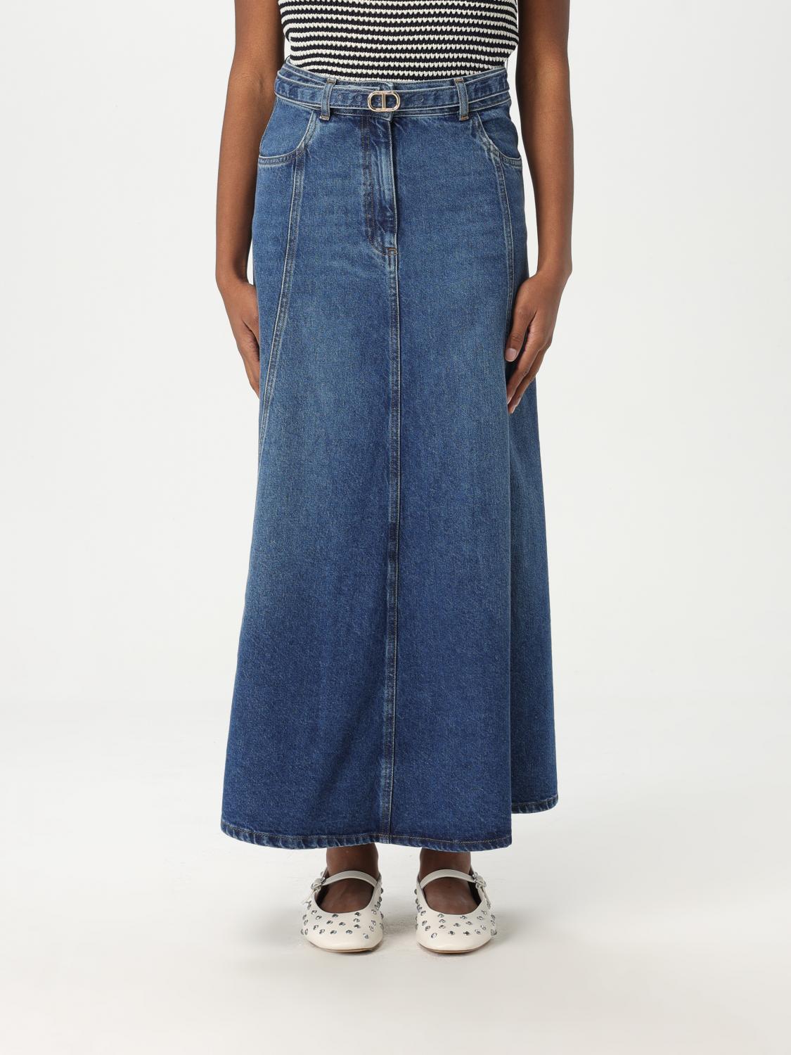 Twinset Skirt Woman Color Denim In Denim
