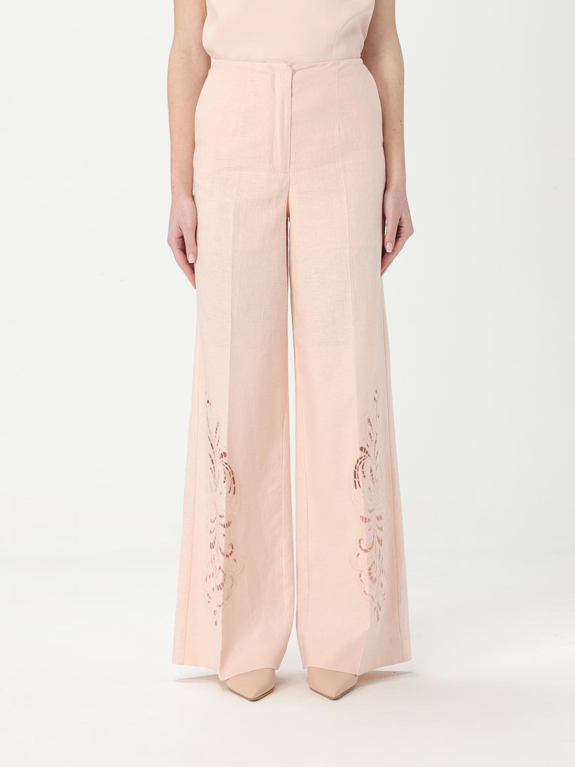 Twinset Pants Woman Color Baby Pink In Baby Pink