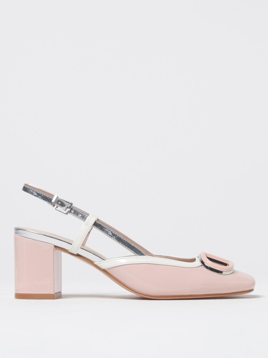 Twinset Twin Set Patent Leather Slingback In Baby Pink