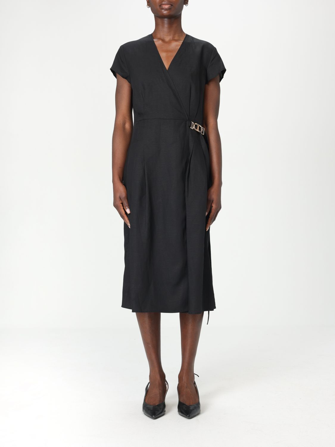 Shop Twinset Dress Woman Color Black