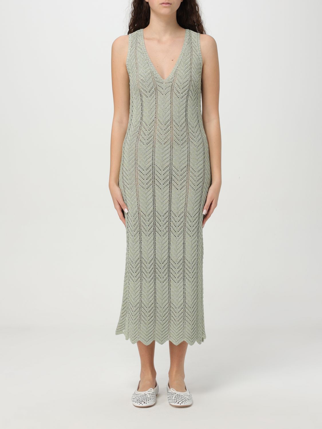 Shop Twinset Dress Woman Color Mint