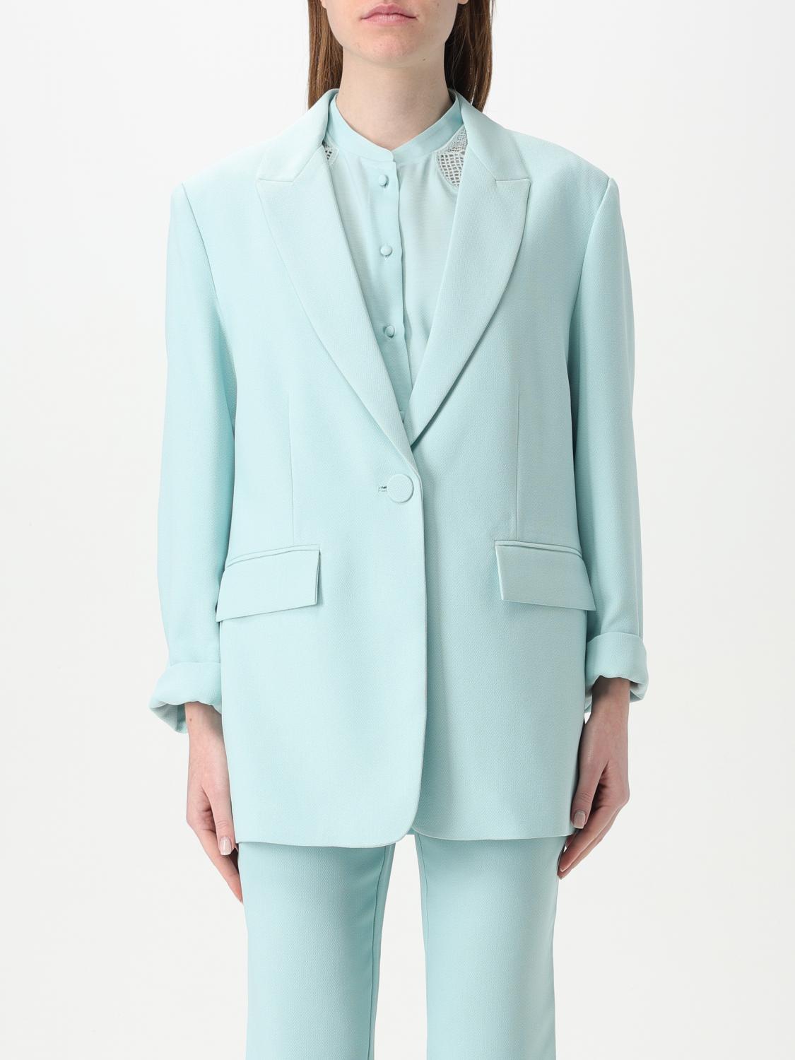 Twinset Actitude Blazer Woman Color Gnawed Blue In Gnawed Blue